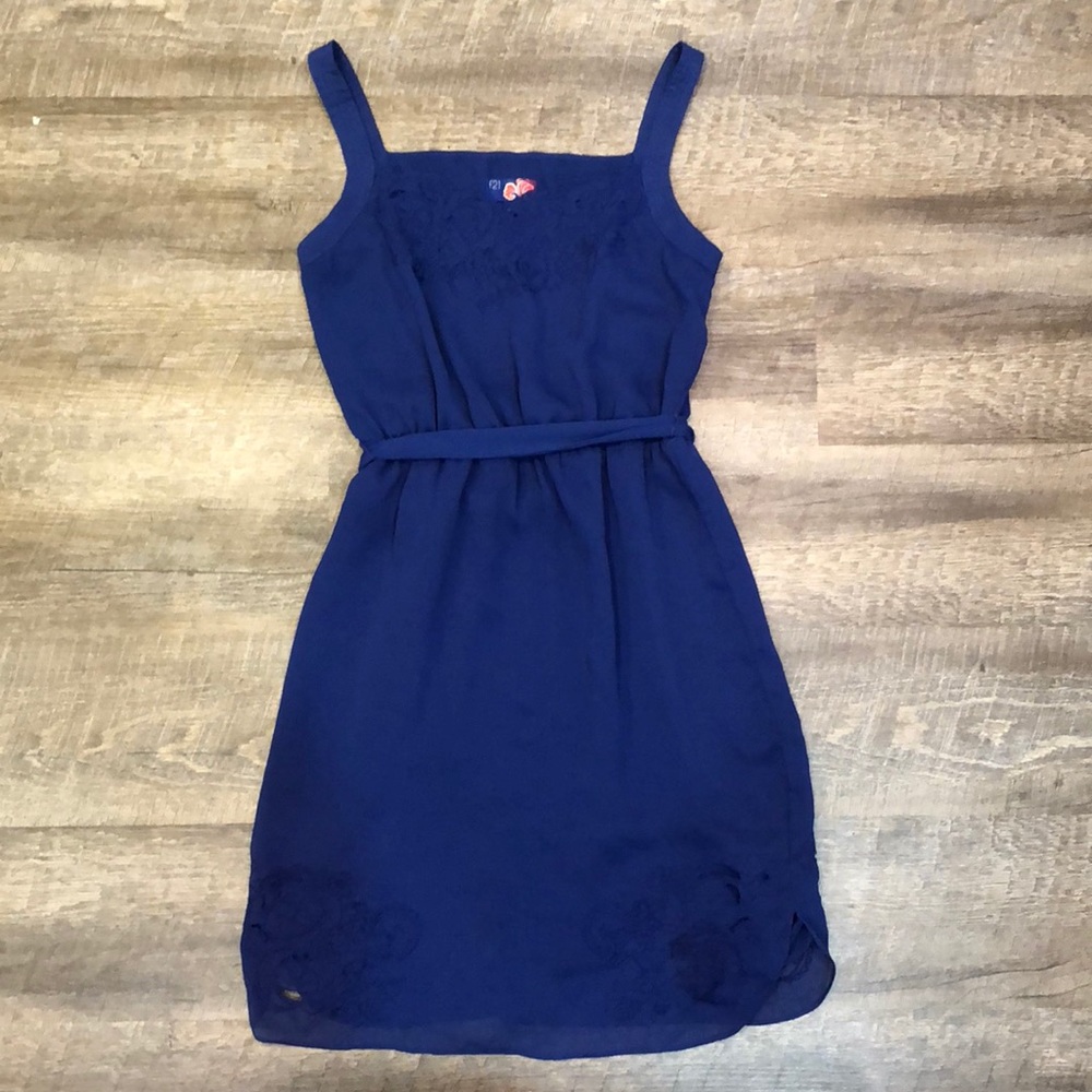 Blue dress with floral cutouts